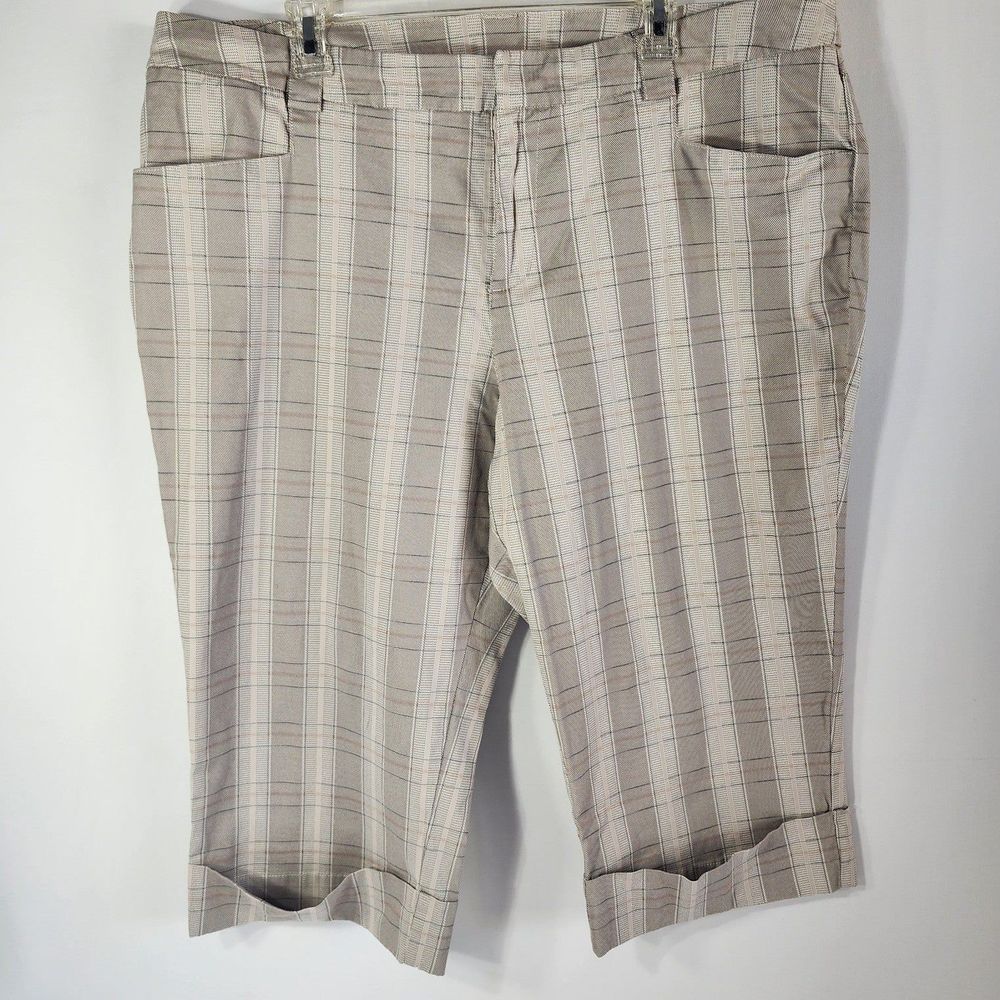 Venezia pre-owned Work Wear Tan plaid carpis Size 22